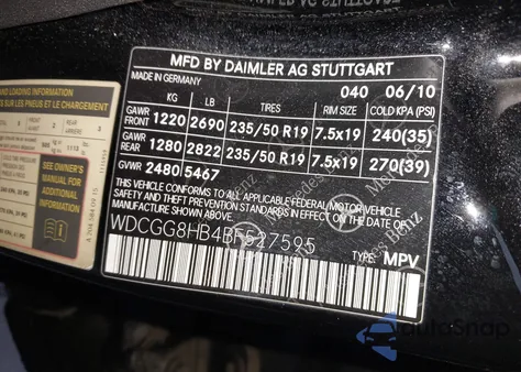 2011 Mercedes-Benz Glk 350 4Matic from USA, damaged, VIN WDCGG8HB4BF527595